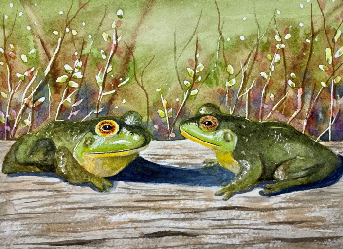 Greeting cards - Watercolor Frogs